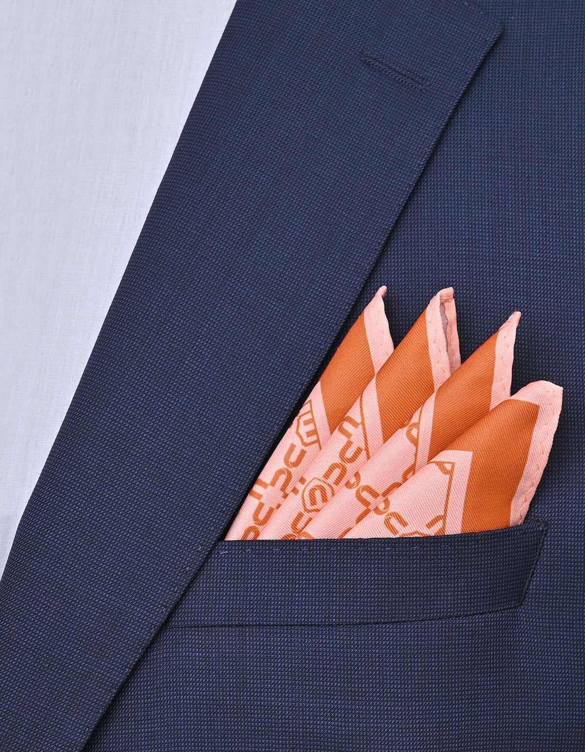 T Pink Geometric Pocket Square