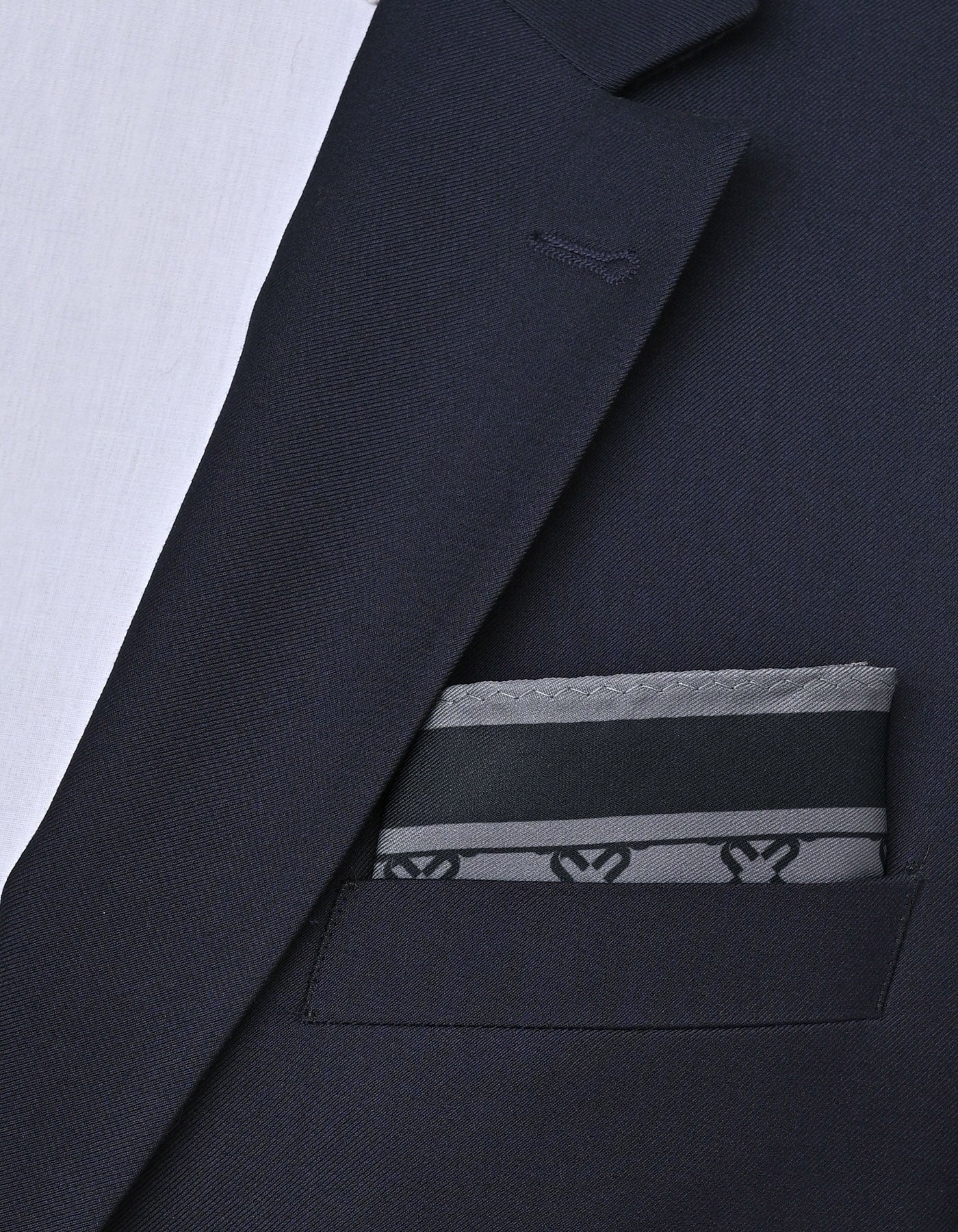 Grey Geometric Pocket Square