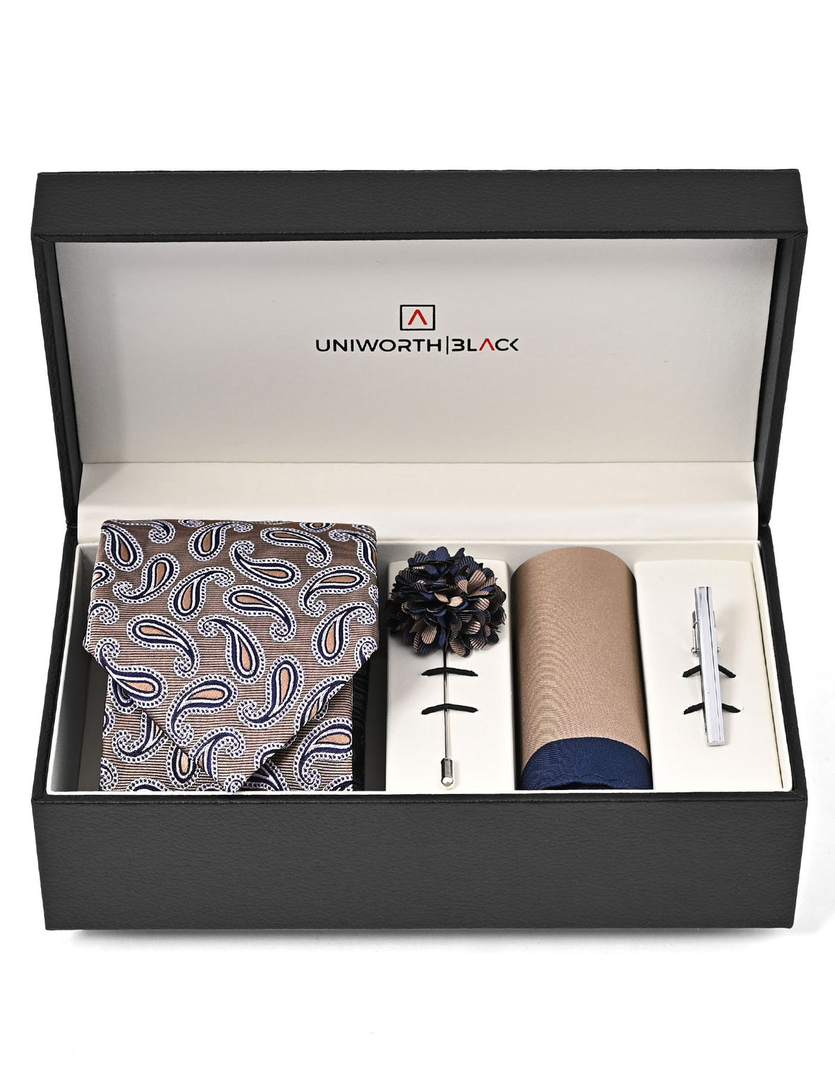 Navy Paisley Men Accessories Box