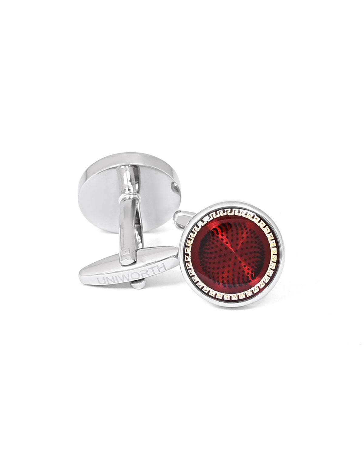 Maroon Circle Cufflink