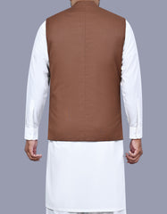 D Brown Texture Waist Coat WC2516-1S-40