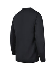 Black Plain Polo Collar Sweater