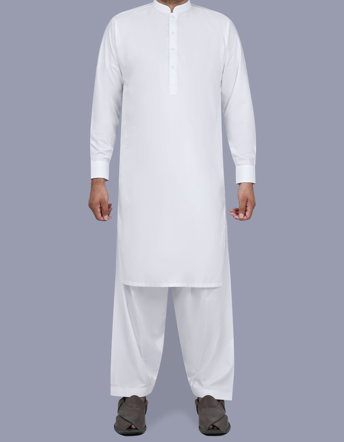 White Plain Kameez Shalwar KS2516-3S-XS