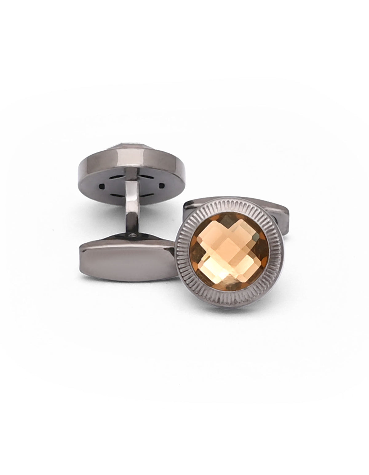 Brown Circle Cufflink