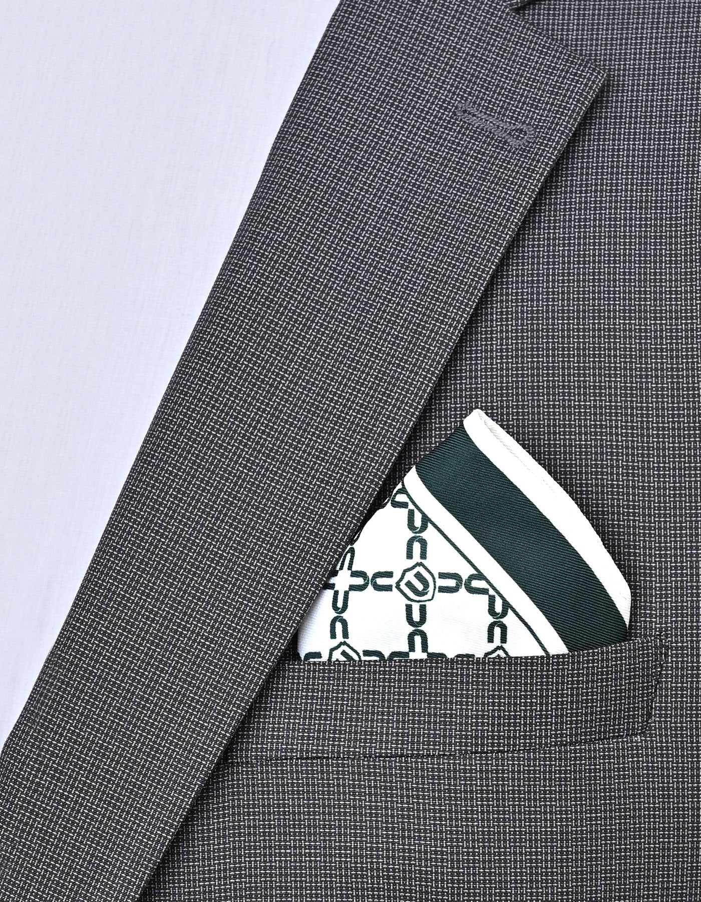 Cream Geometric Pocket Square
