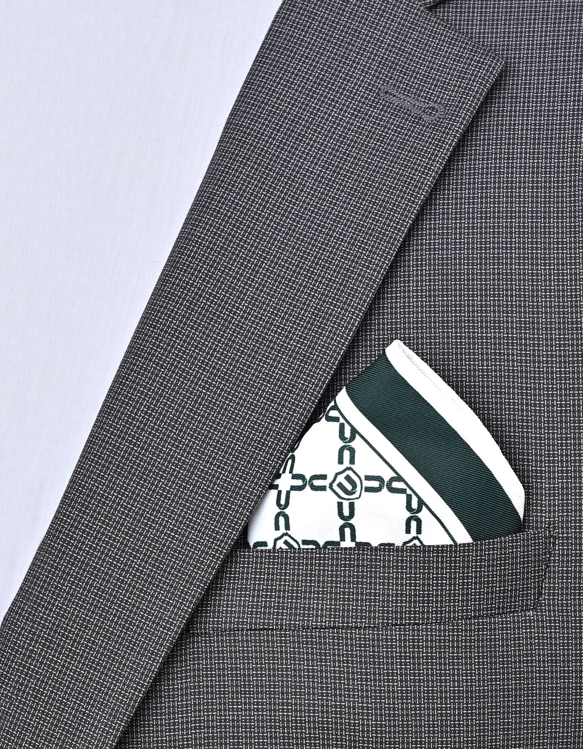 Cream Geometric Pocket Square