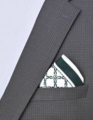 Cream Geometric Pocket Square
