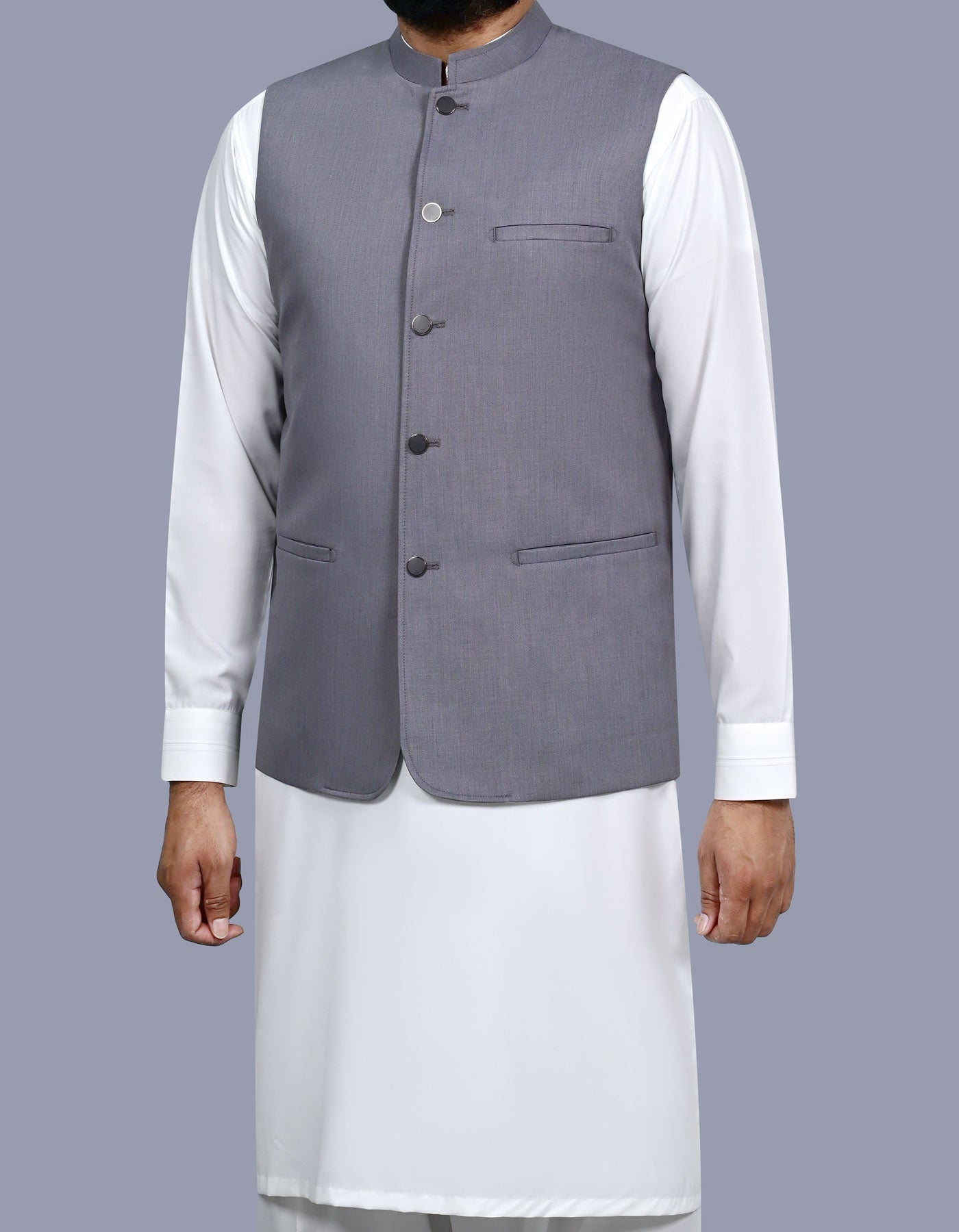 Grey Plain Waist Coat WC2614C-38