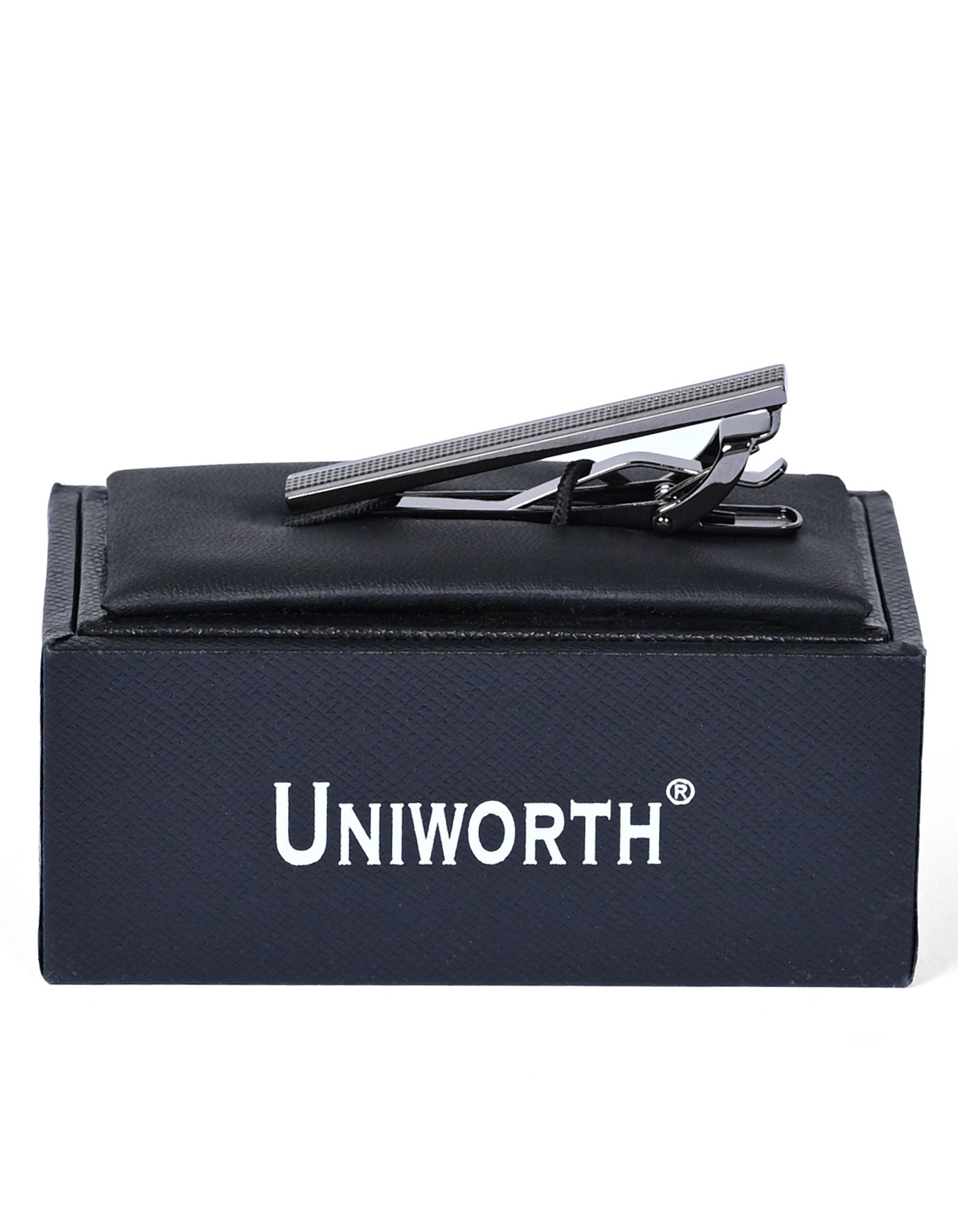 Gun Metallic Texture Tie Pin