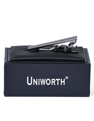 Gun Metallic Texture Tie Pin