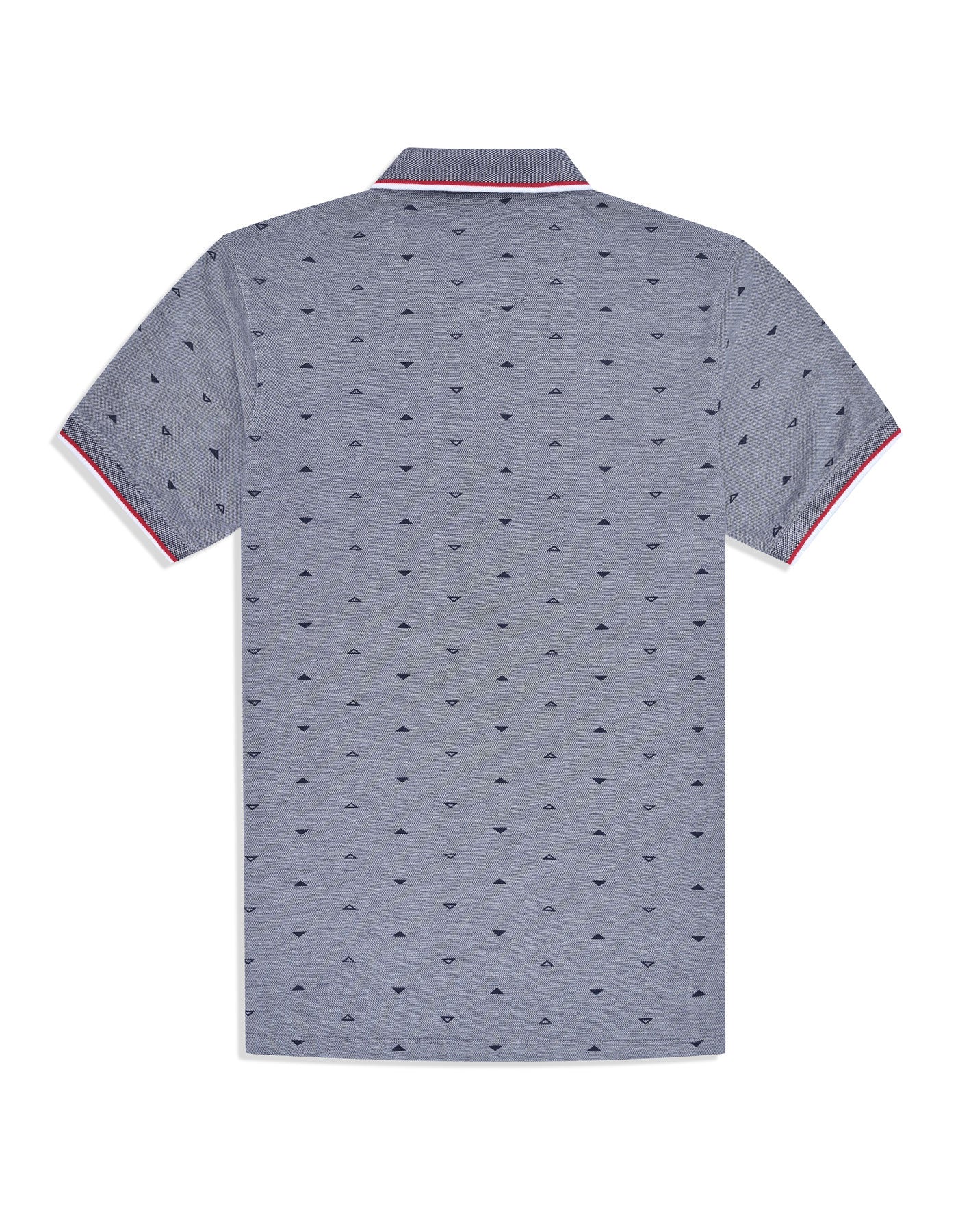 Navy Printed Pique Polo Shirt