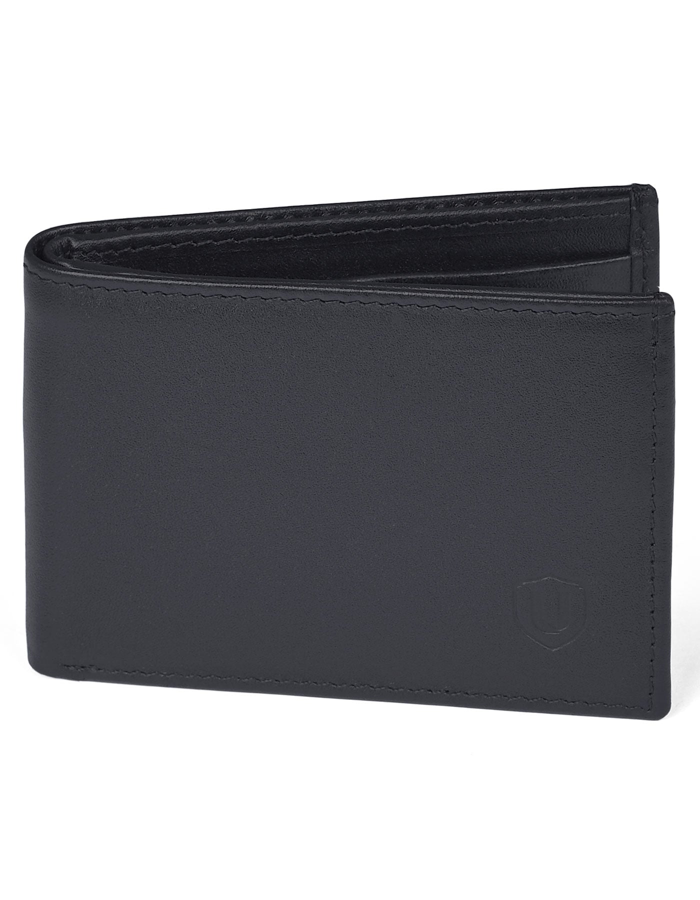 Black Plain 100% Leather Wallet