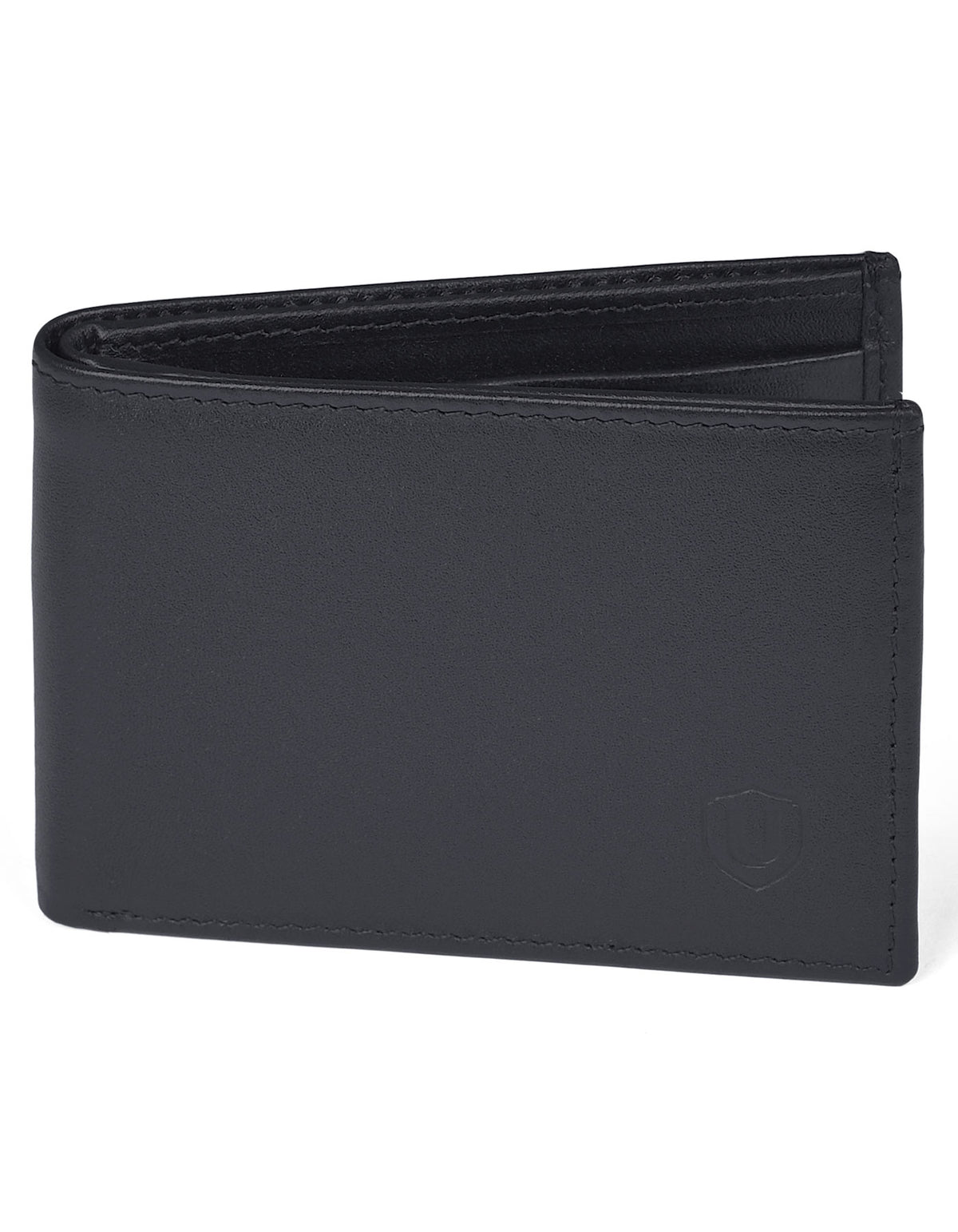 Black Plain 100% Leather Wallet