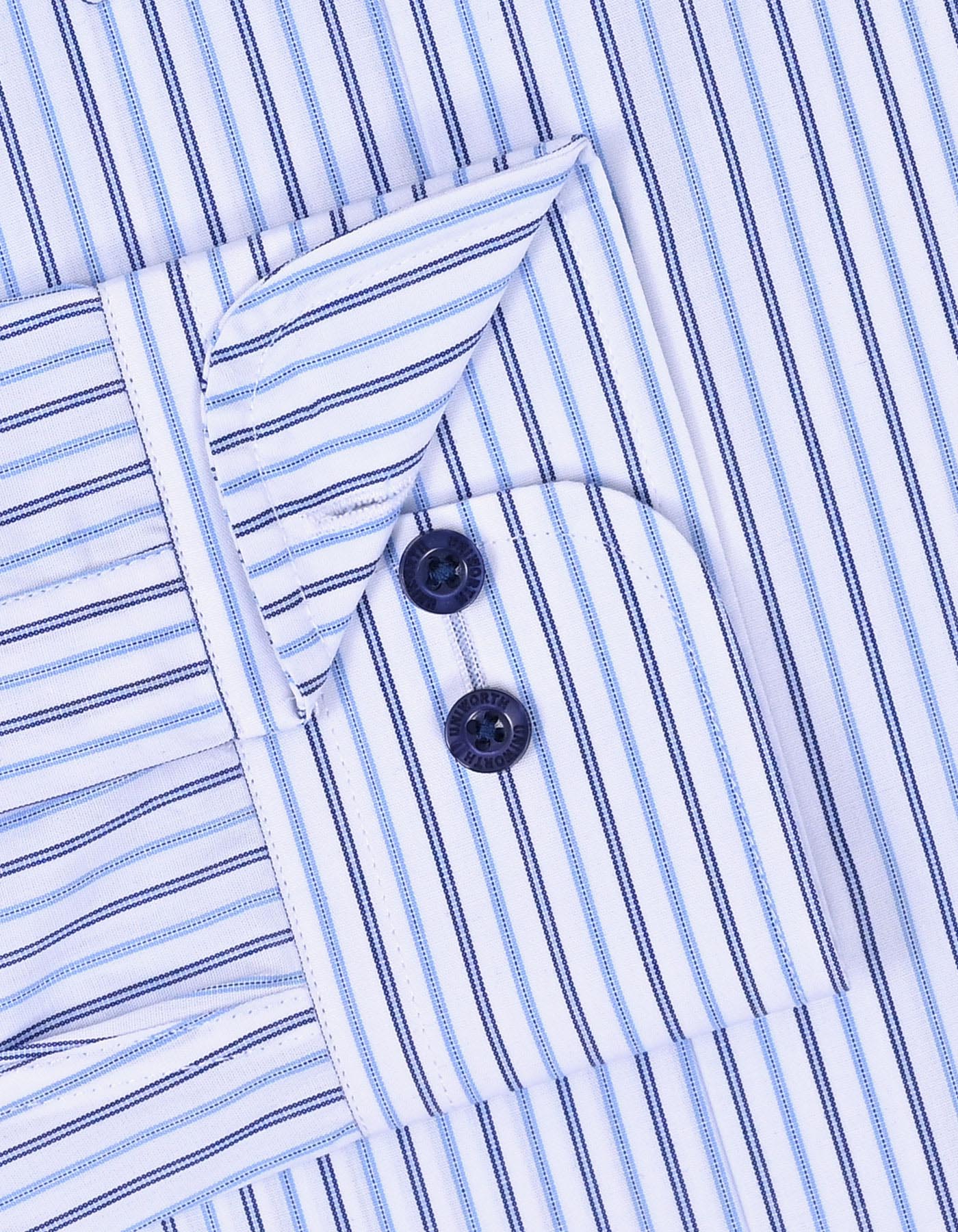Stripe Blue Classic Fit Shirt FS2856-1RF-15.5