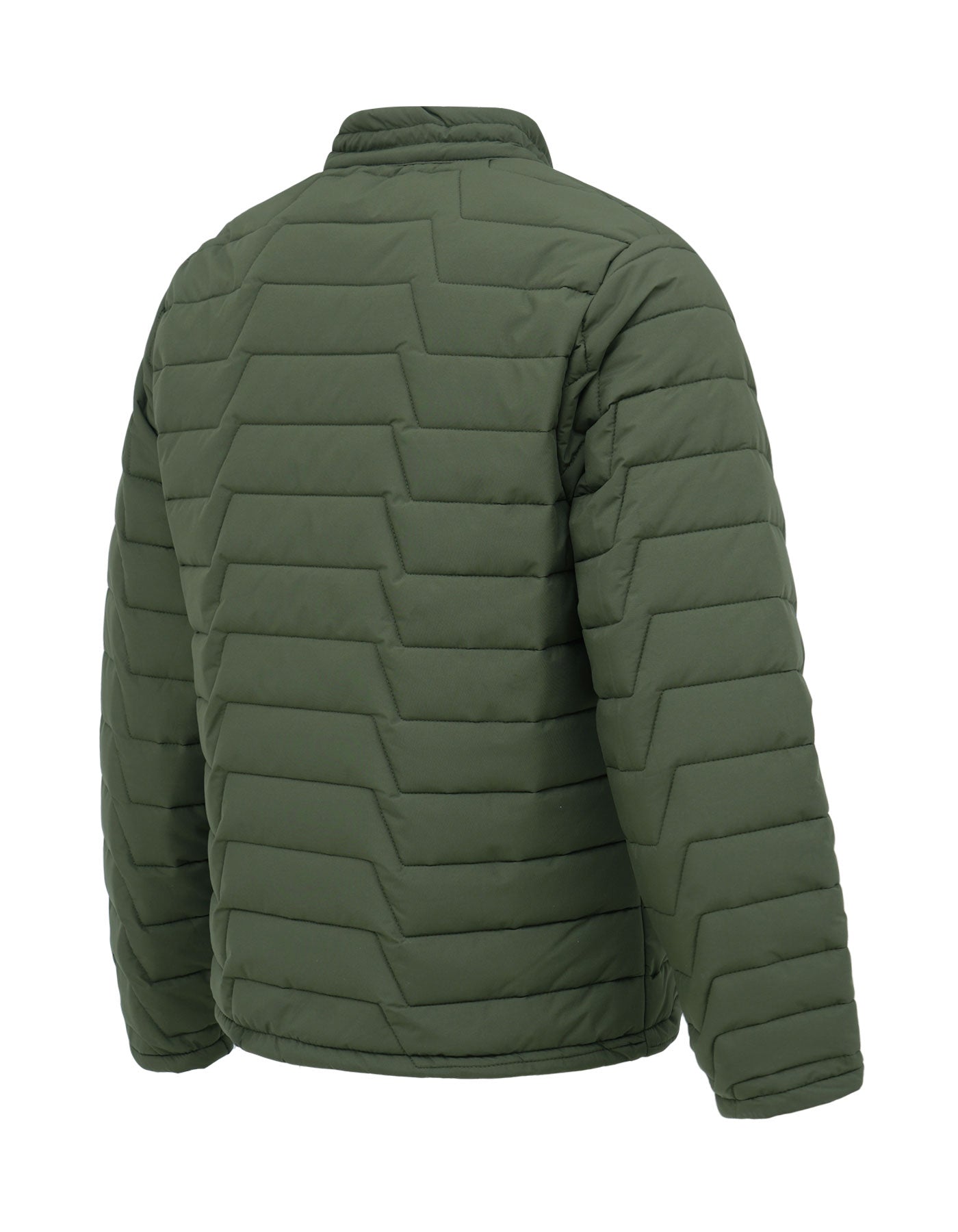 Olive Plain Mock Neck Puffer Jacket
