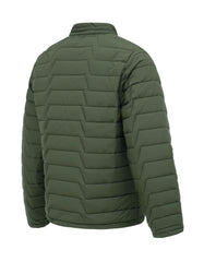 Olive Plain Mock Neck Puffer Jacket