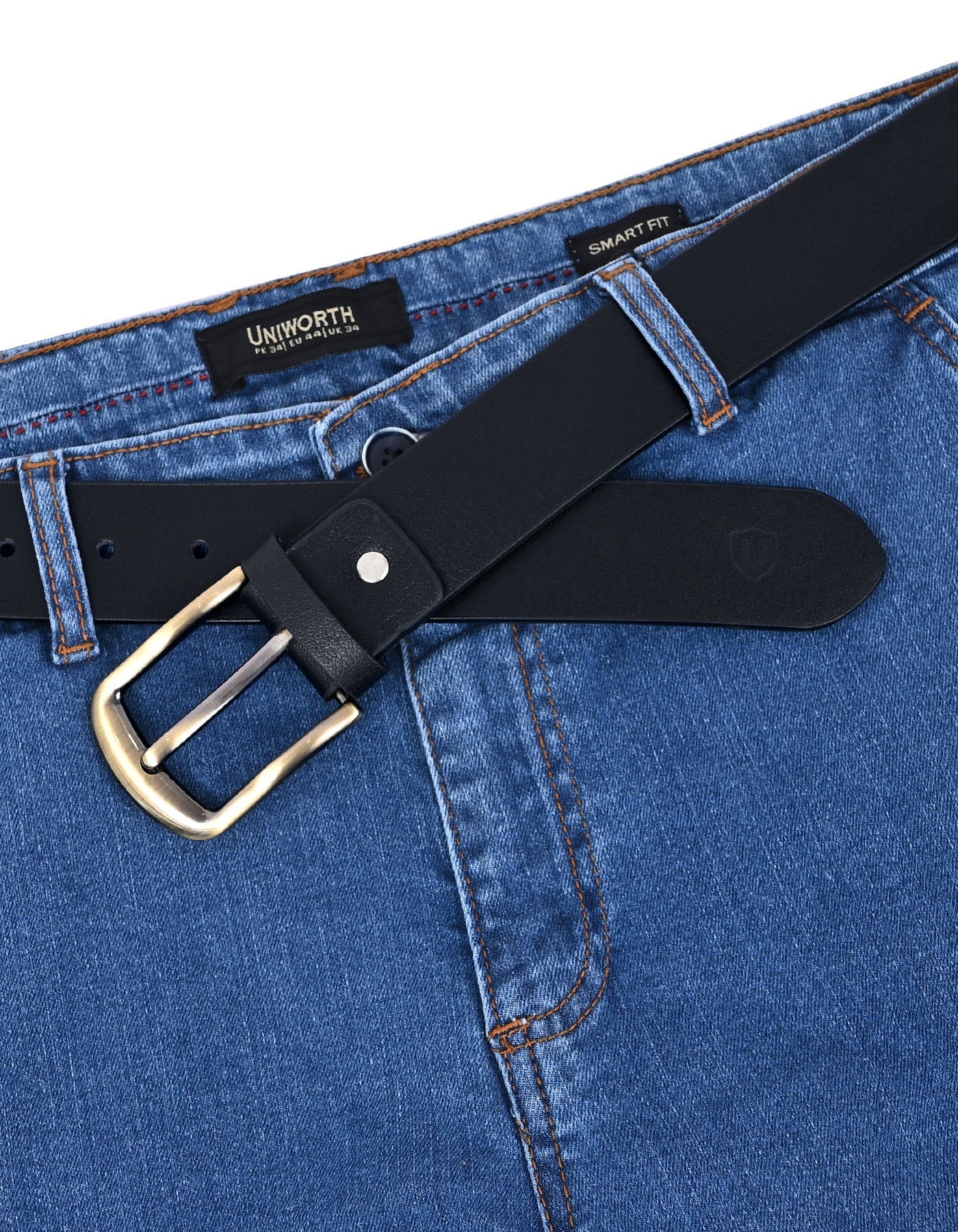 Casual Belt Pin Buckle Black BTC2507 Uniworth Single Side BTC2507-36