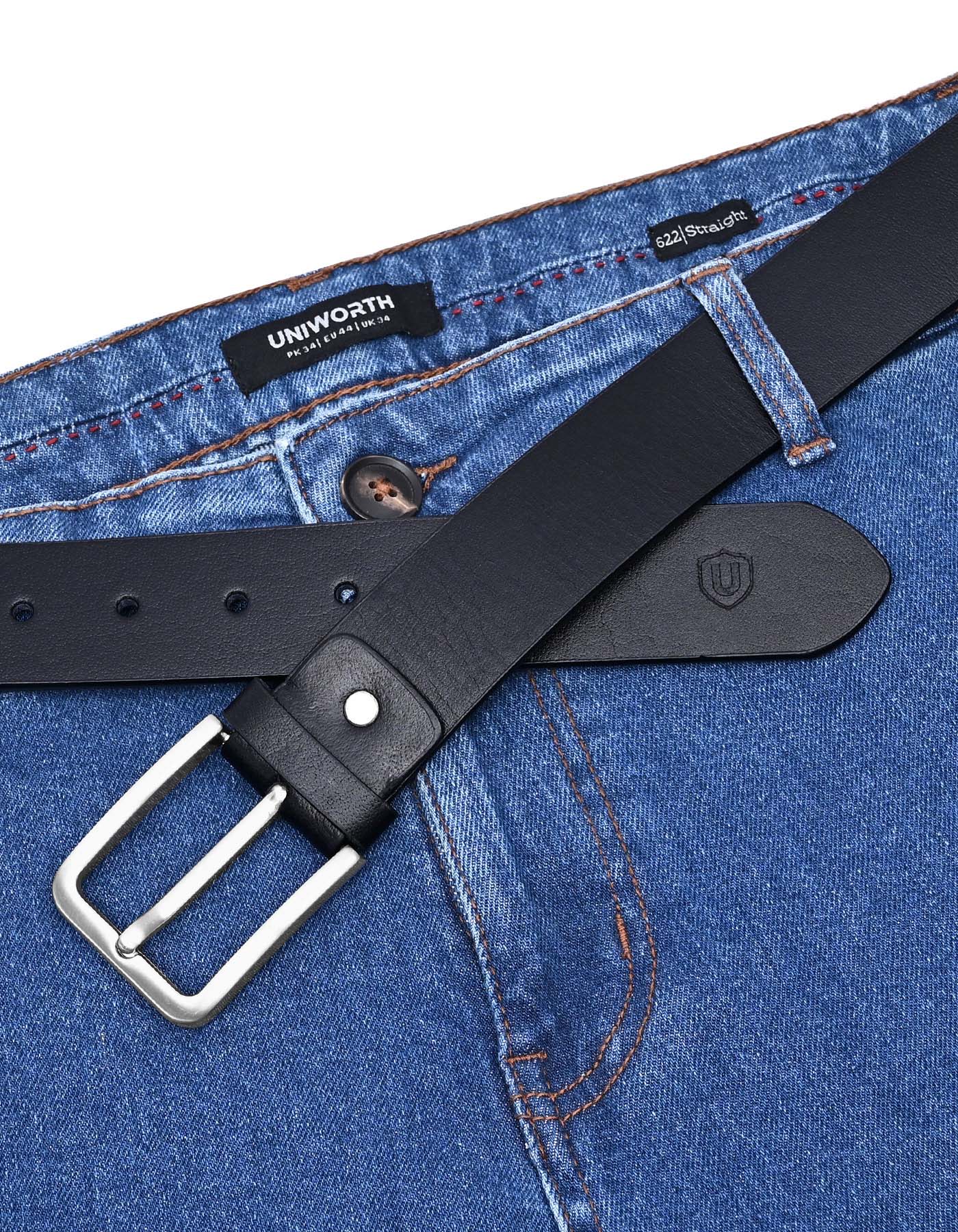 Casual Belt Pin Buckle Black BTC2513 Uniworth Single Side BTC2513-36