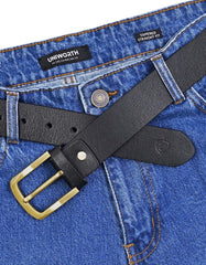 Casual Belt Pin Buckle Black BTC2602 Uniworth Single Side BTC2602-36