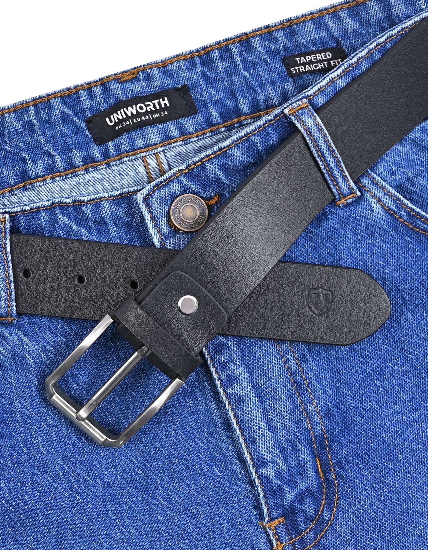 Casual Belt Pin Buckle Navy BTC2603 Uniworth Single Side BTC2603-36