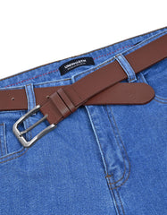 Formal Belt Pin Buckle Brown BTF2502 Uniworth Single Side BTF2502-36