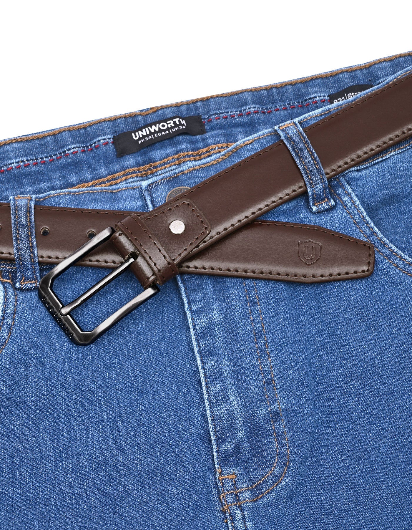 Formal Belt Pin Buckle Brown BTF2508 Uniworth Single Side BTF2508-36