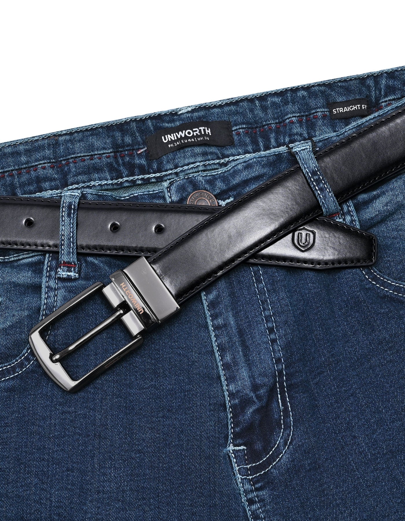 Formal Belt Pin Buckle Black BTF2541 Uniworth Double Side BTF2541-36