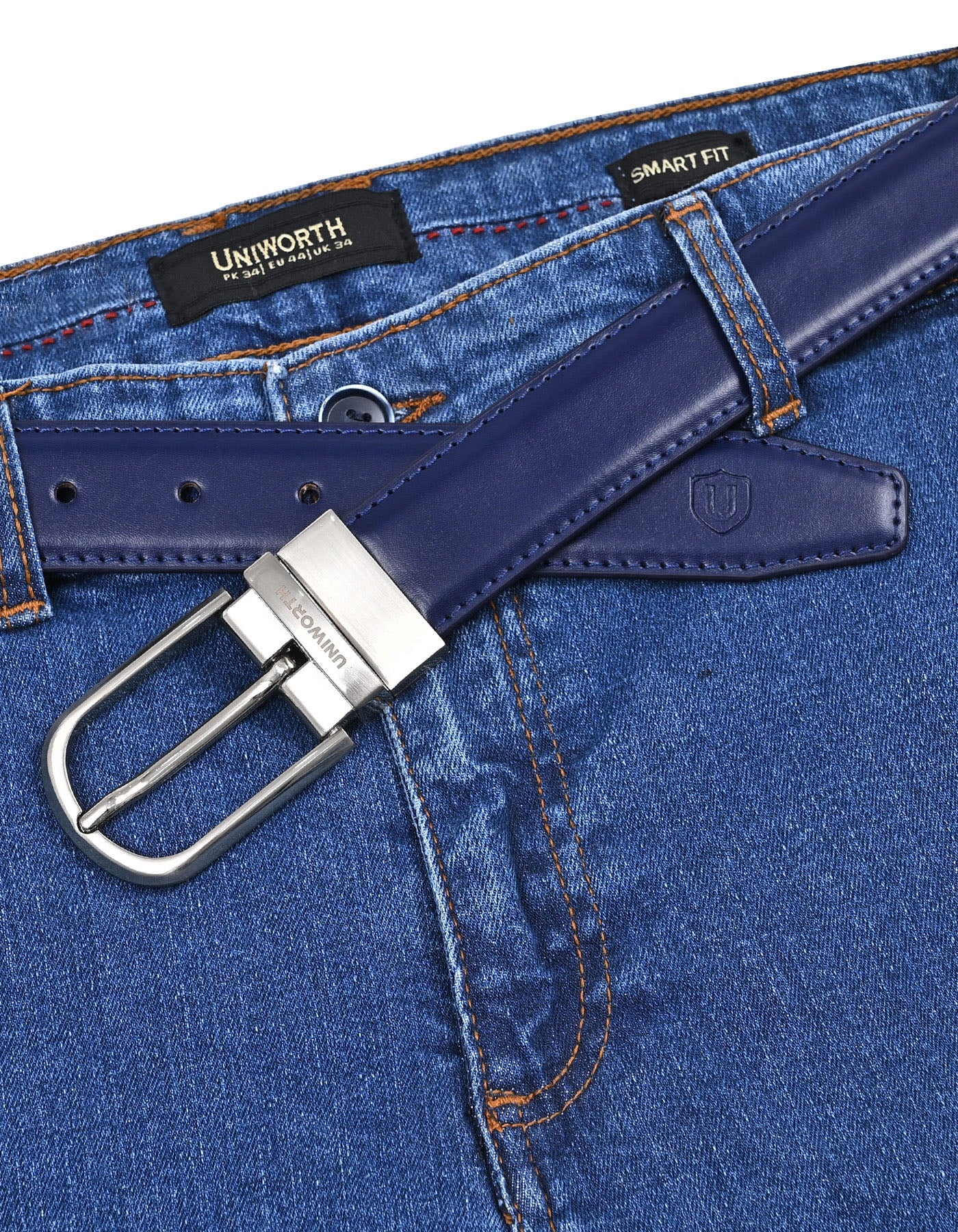 Formal Belt Pin Buckle Navy BTF2602 Uniworth Double Side BTF2602-36