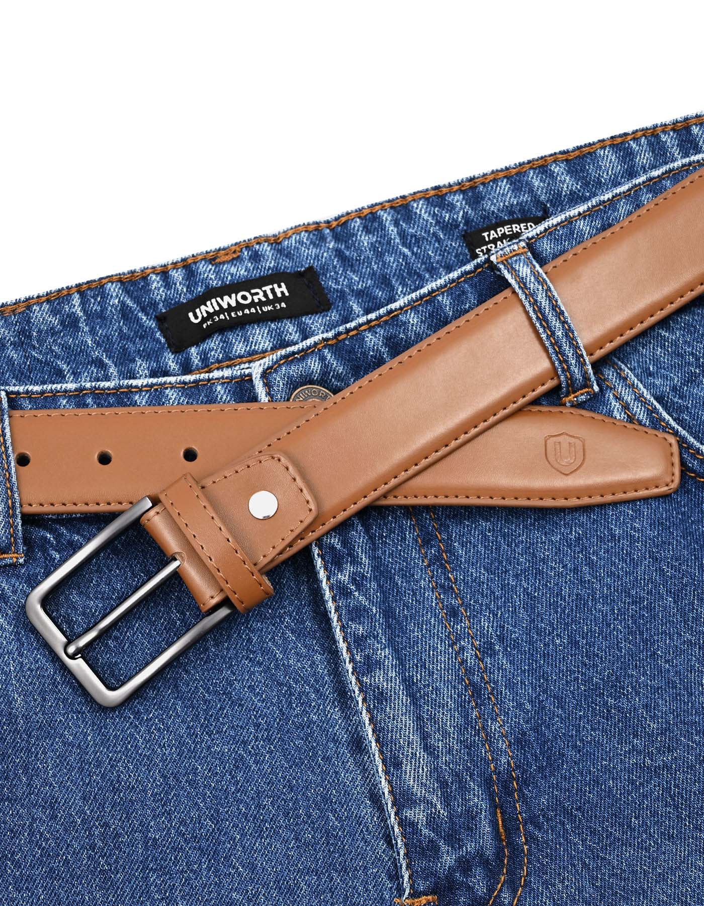 Formal Belt Pin Buckle Rust BTF2606 Uniworth Single Side BTF2606-36