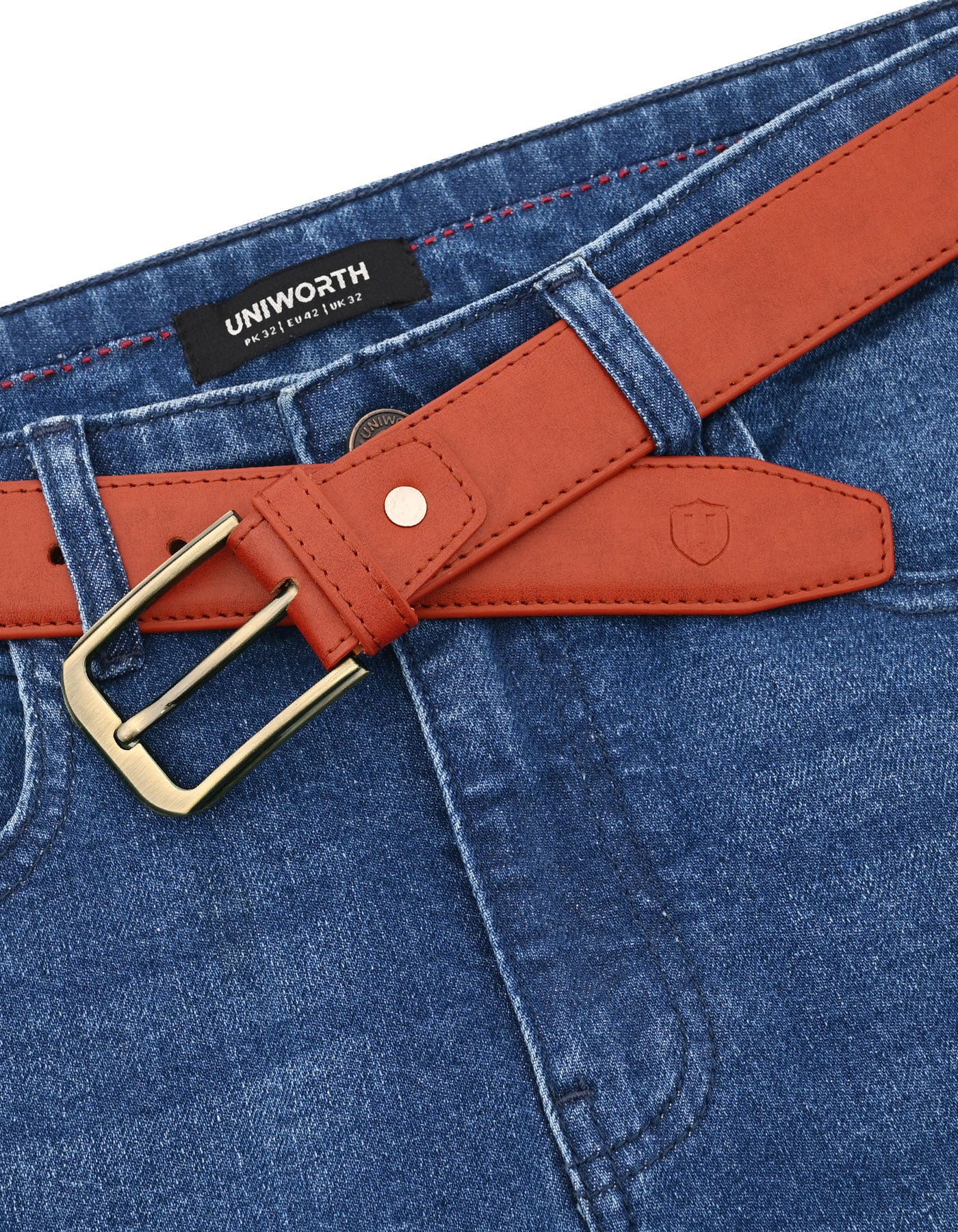 Formal Belt Pin Buckle Burgundy BTF2607 Uniworth Single Side BTF2607-38