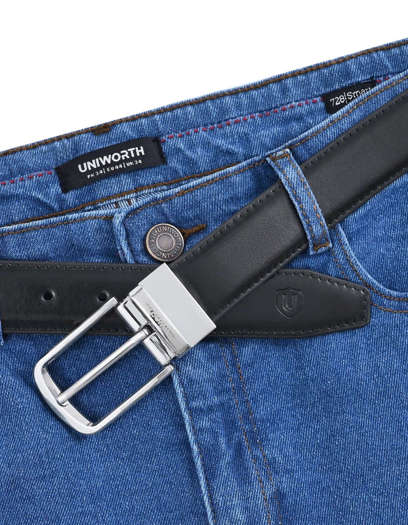 Formal Belt Premium Buckle Black BTP2500 Uniworth Double Side BTP2500-36