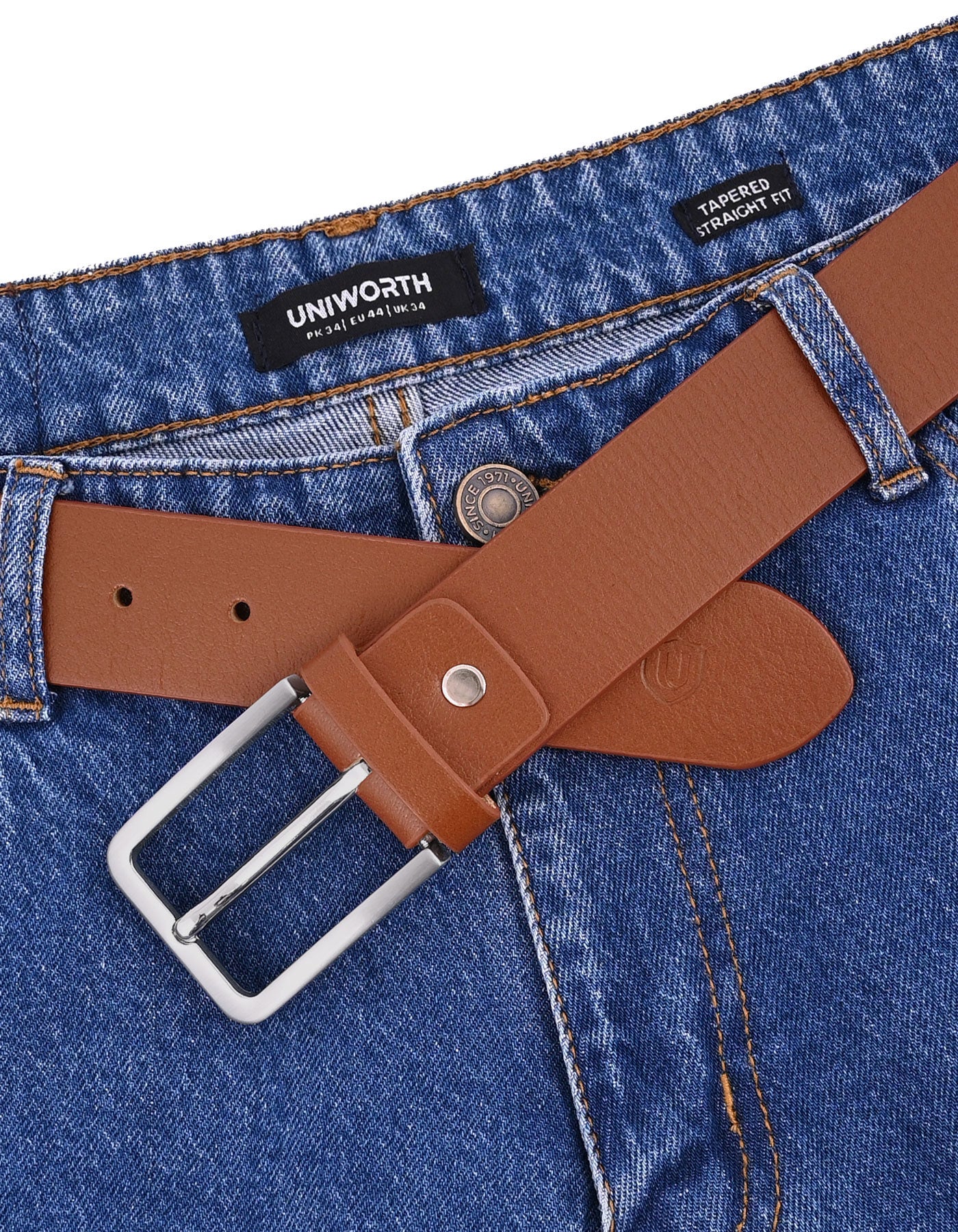 Formal Belt Premium Buckle Brown BTP2501 Uniworth Double Side BTP2501-36