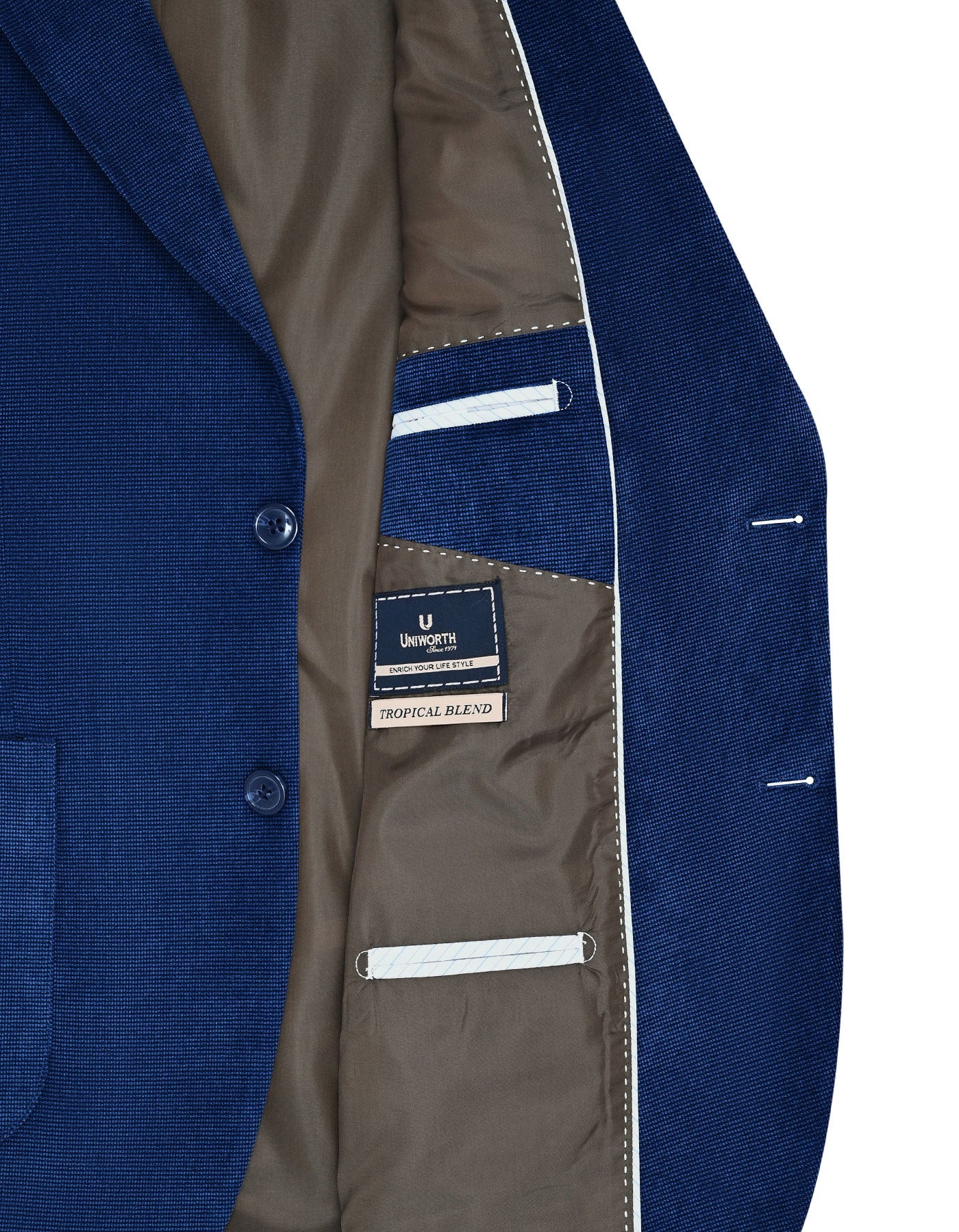 D Blue Tailored Smart Fit Coat CC2434-44