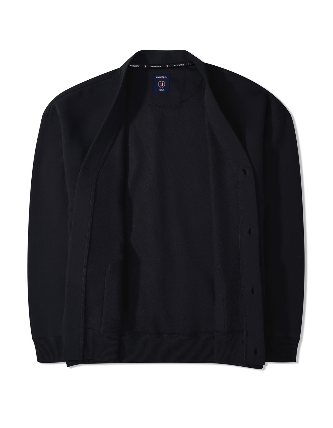 Cardigan Black M CD2402 Uniworth Basic CD2402-M