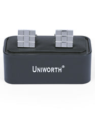 Silver Geometric Cufflink