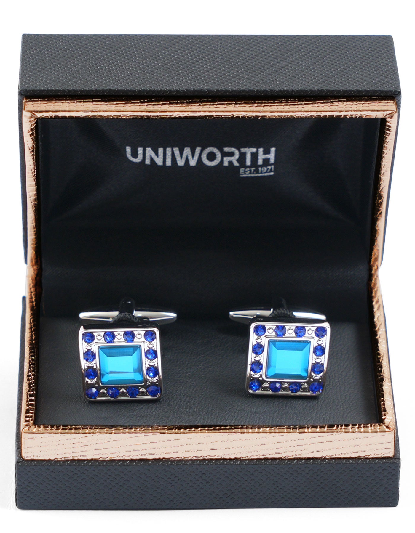 Blue Geometric Cufflink