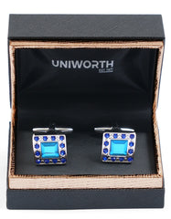 Blue Geometric Cufflink