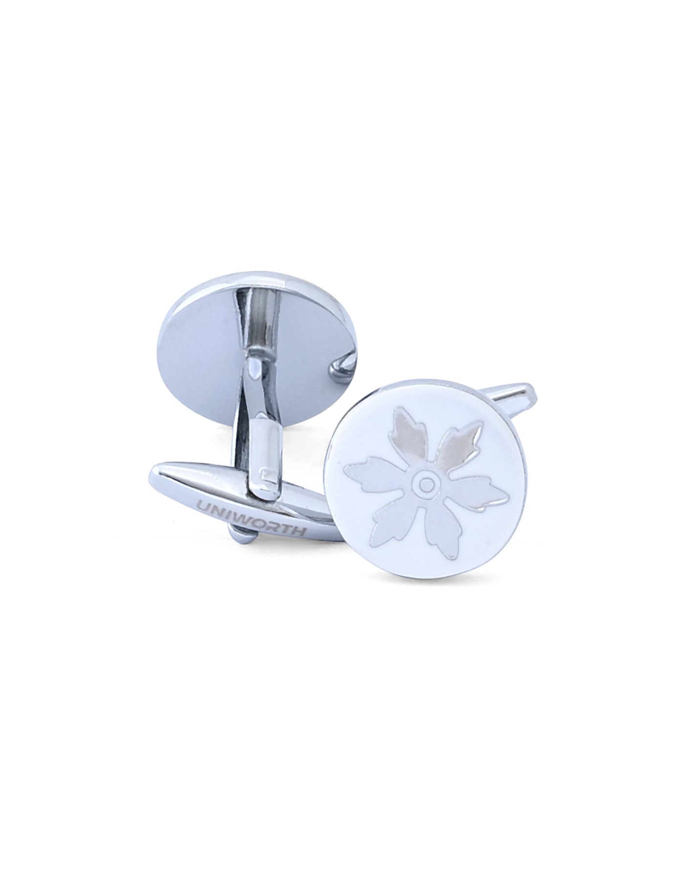 White Circle Cufflink