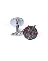 Maroon Circle Cufflink