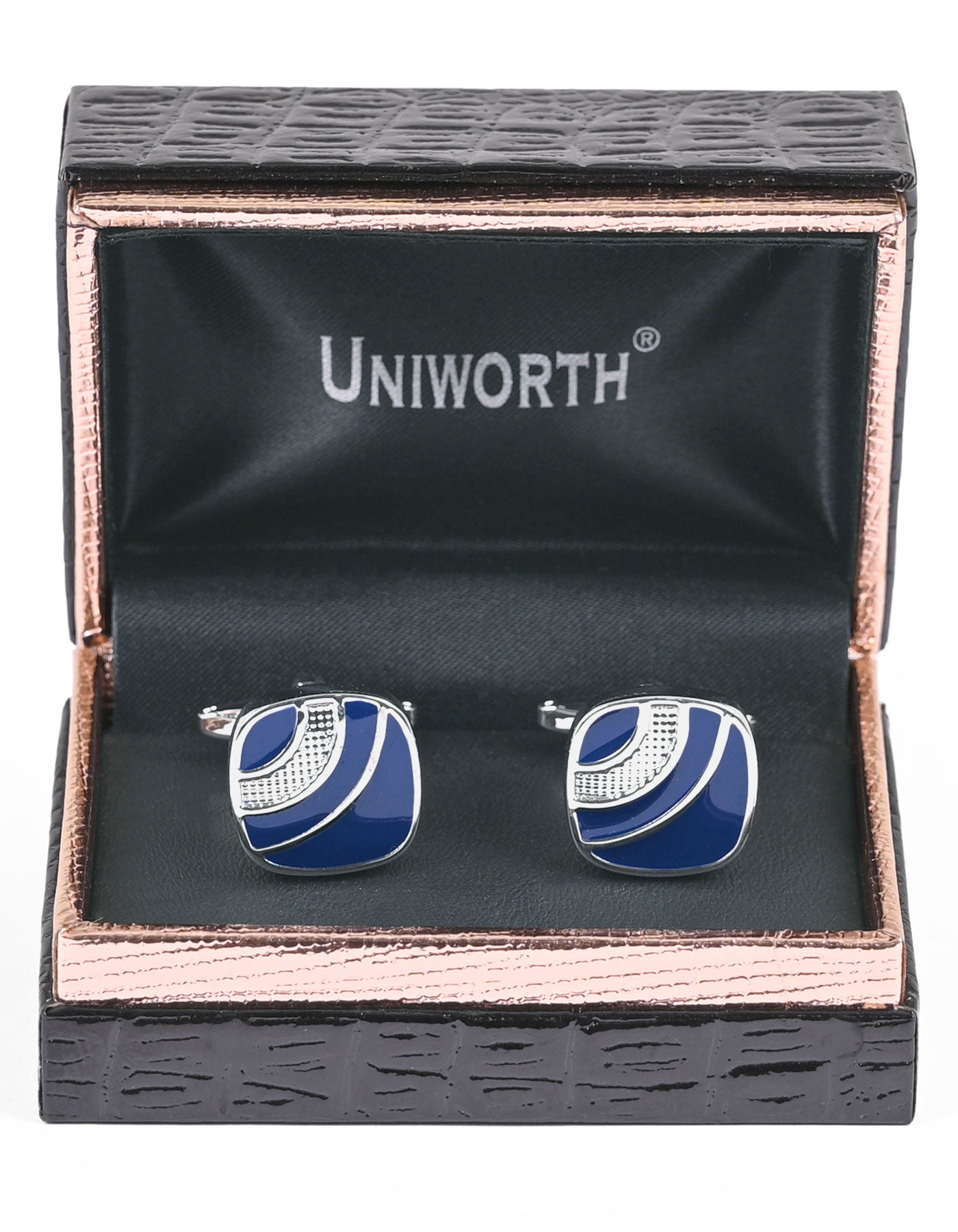 Silver/Blue Square Cufflink