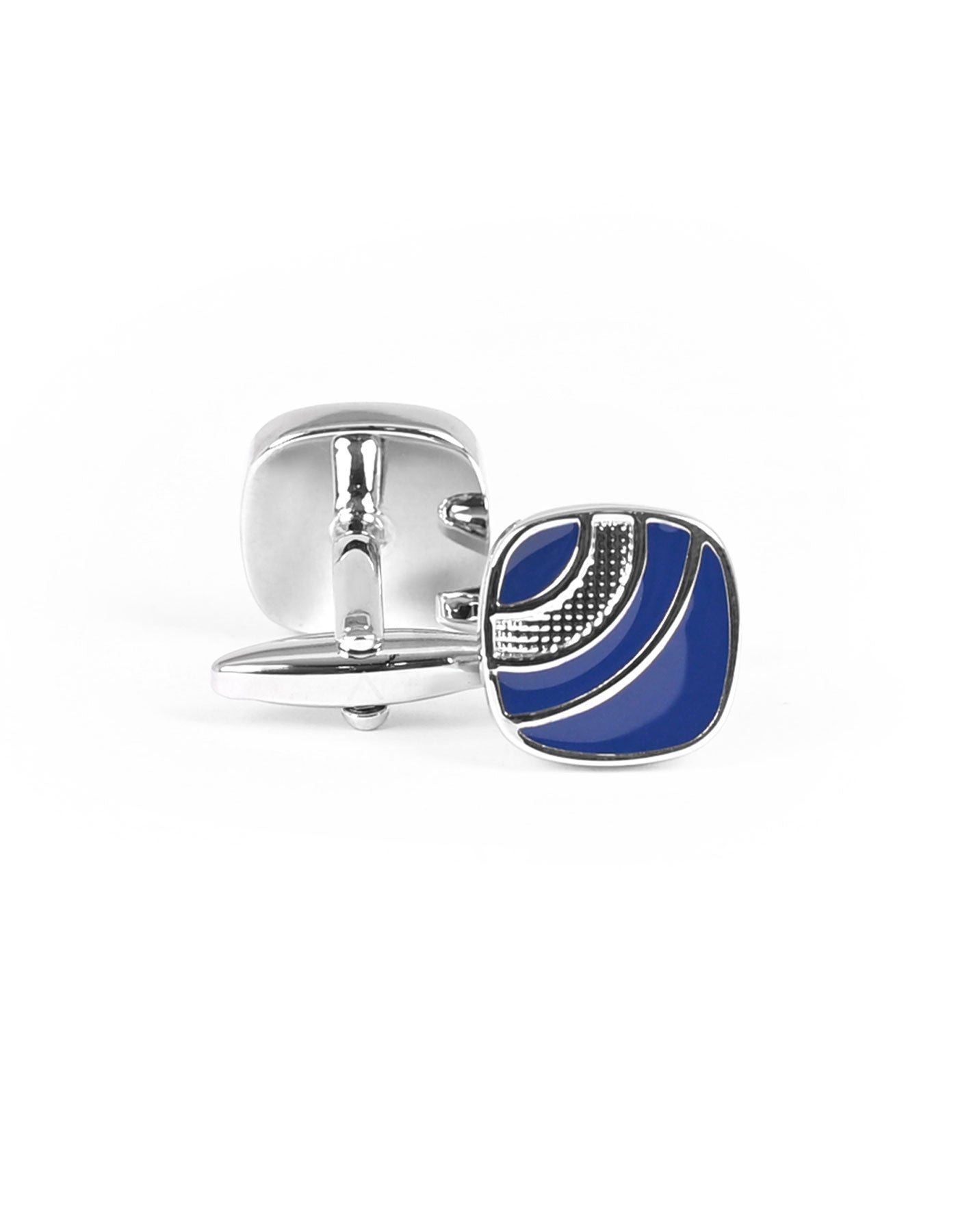 Silver/Blue Square Cufflink