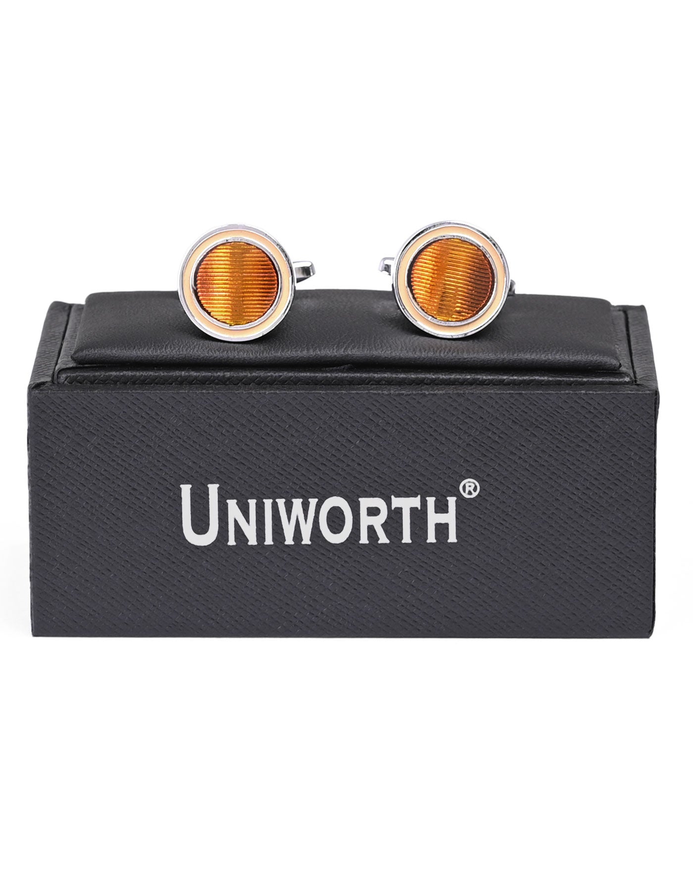Rust/Silver Circle Cufflink