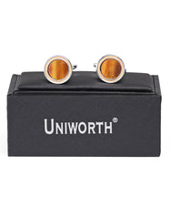 Rust/Silver Circle Cufflink