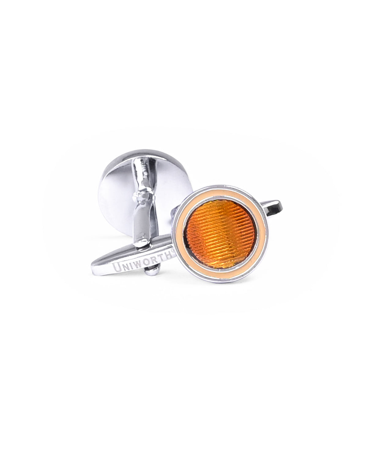 Rust/Silver Circle Cufflink