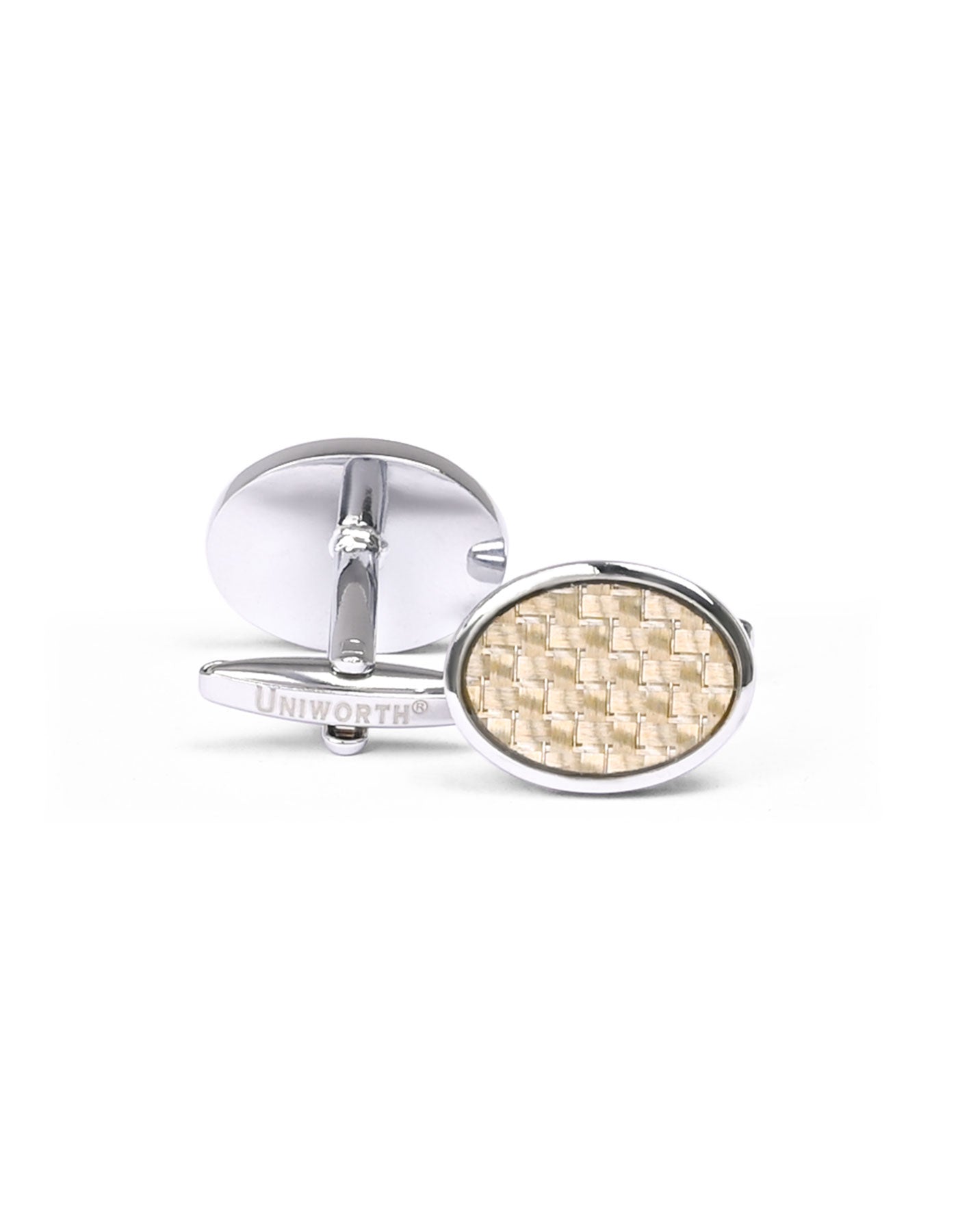 Silver/Green Oval Cufflink