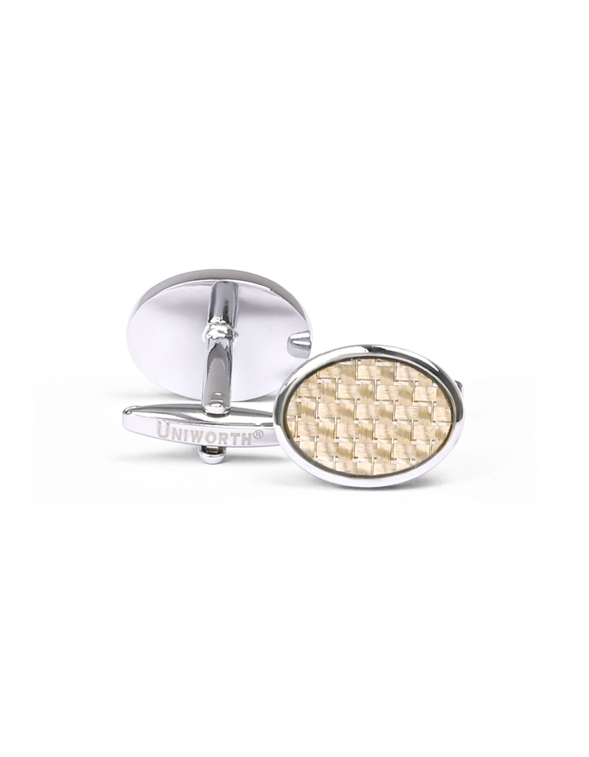 Silver/Green Oval Cufflink