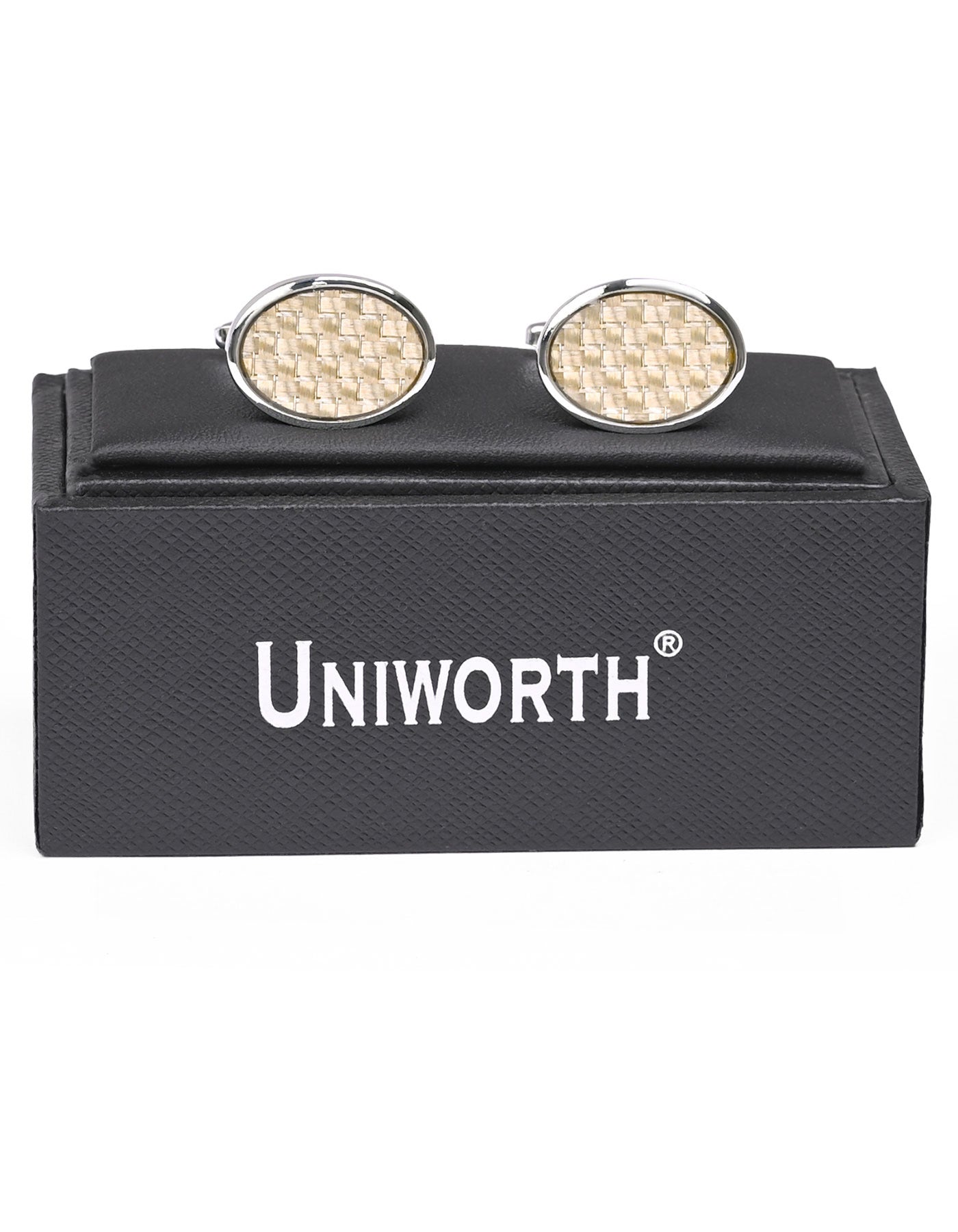 Silver/Green Oval Cufflink