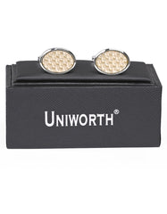 Silver/Green Oval Cufflink