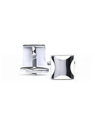 Silver/White Square Cufflink