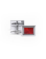 Silver/Red Rectangle Cufflink